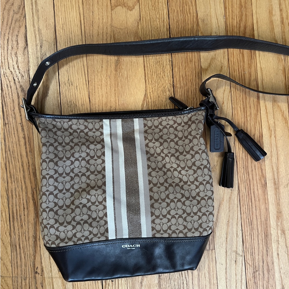 Coach Brown and Black Legacy Duffle Bag Purse Y2K Vintage